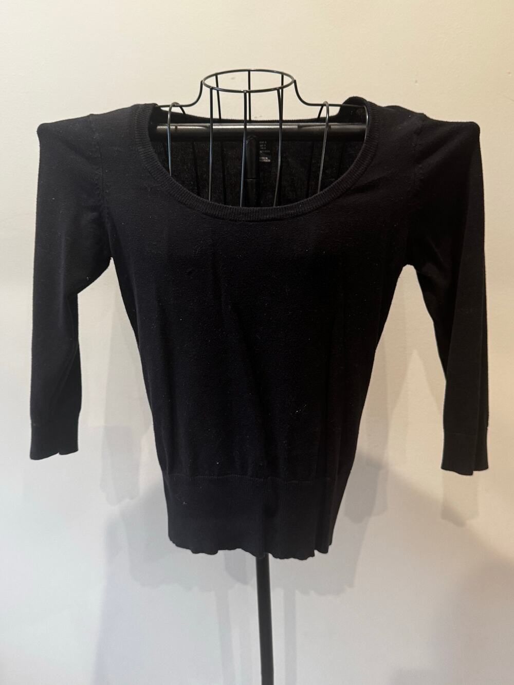 H&M Black Cotton Blend Knit Sweater Size Small